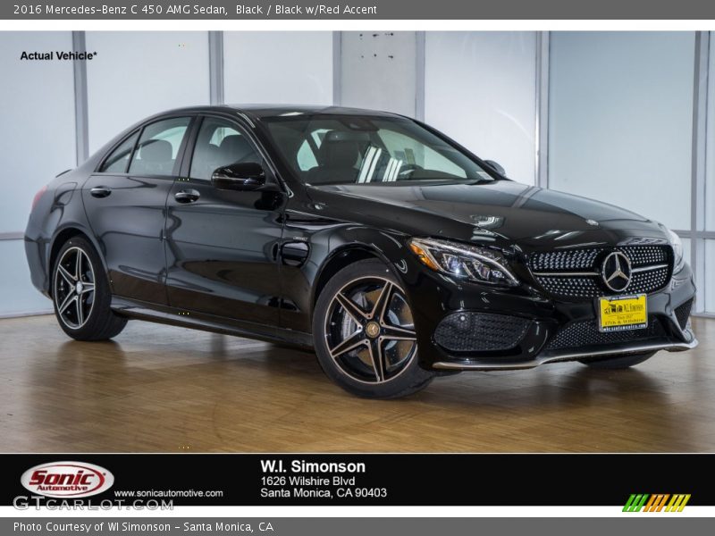 Black / Black w/Red Accent 2016 Mercedes-Benz C 450 AMG Sedan