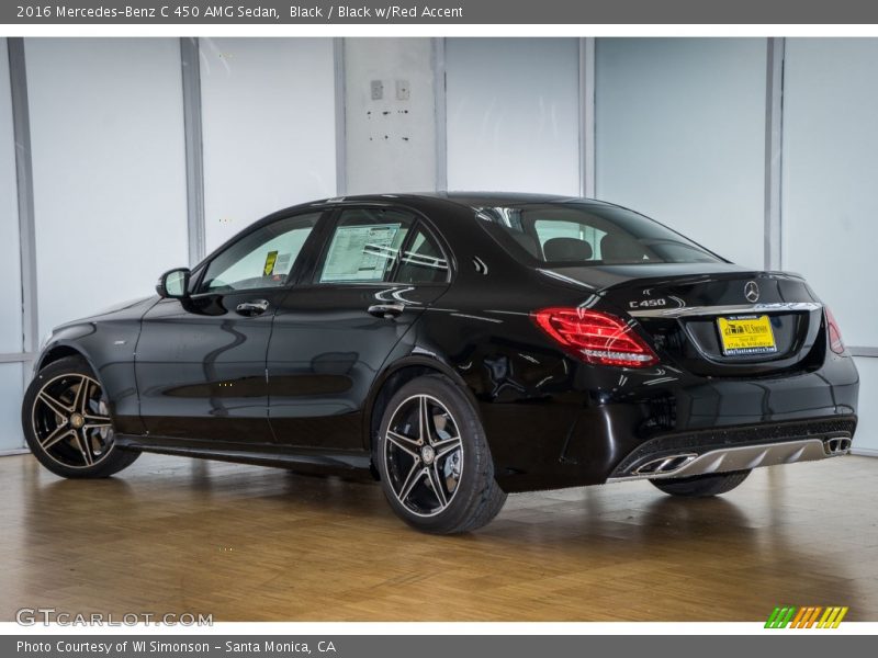 Black / Black w/Red Accent 2016 Mercedes-Benz C 450 AMG Sedan