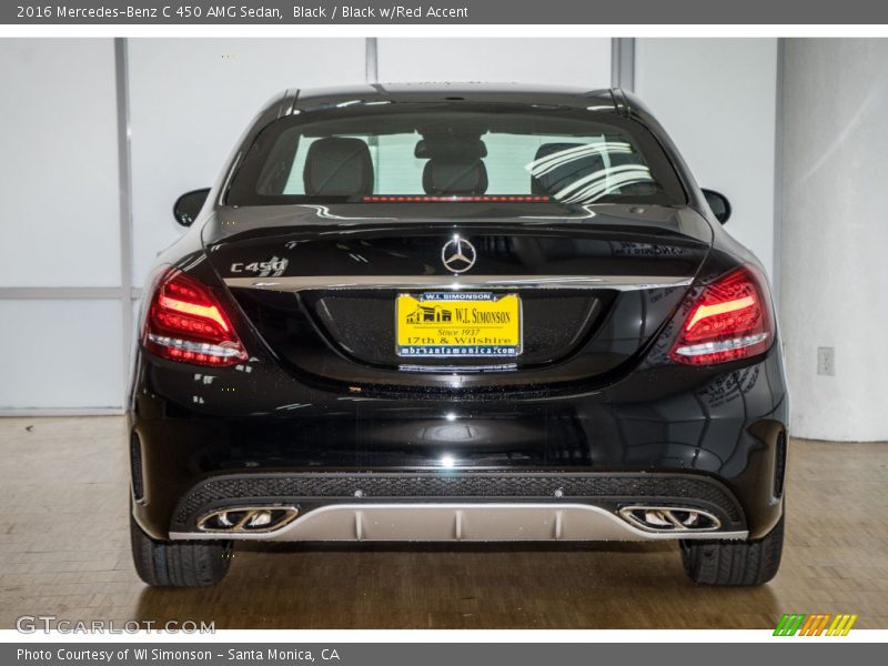 Black / Black w/Red Accent 2016 Mercedes-Benz C 450 AMG Sedan