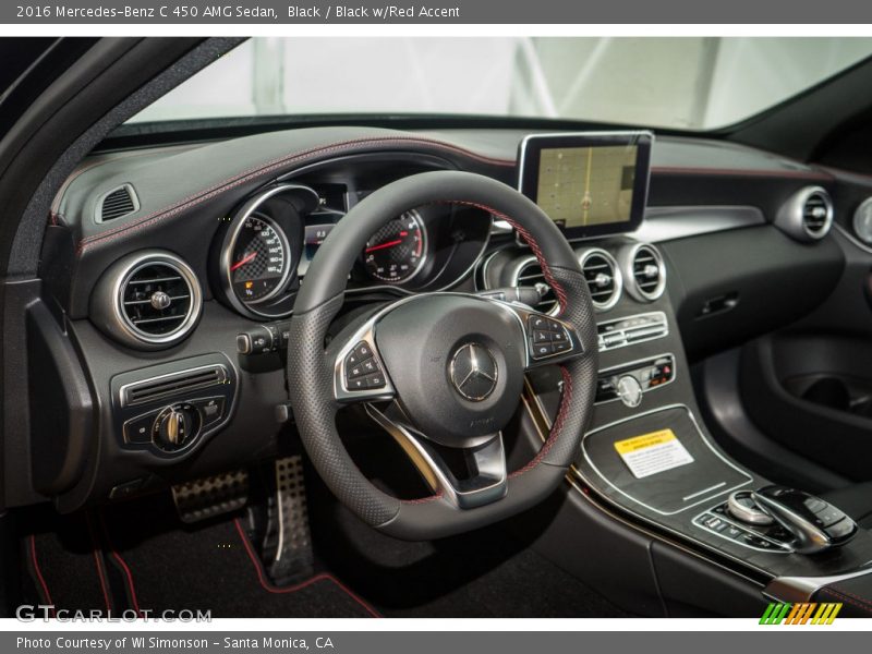 Black / Black w/Red Accent 2016 Mercedes-Benz C 450 AMG Sedan