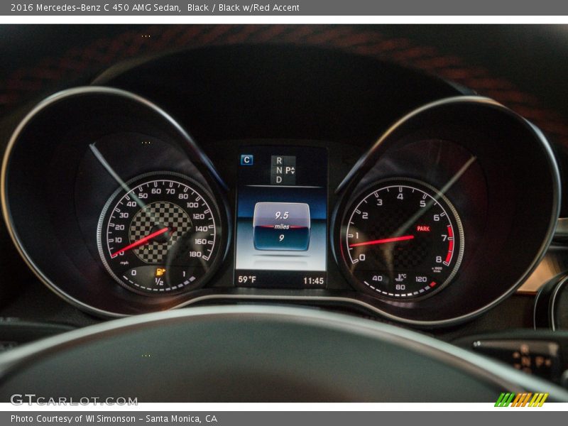 Black / Black w/Red Accent 2016 Mercedes-Benz C 450 AMG Sedan