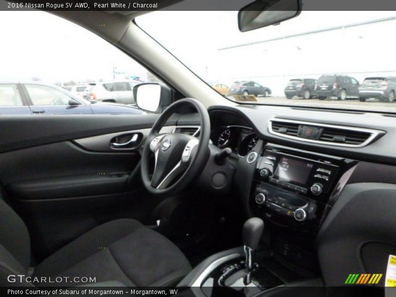 Pearl White / Charcoal 2016 Nissan Rogue SV AWD