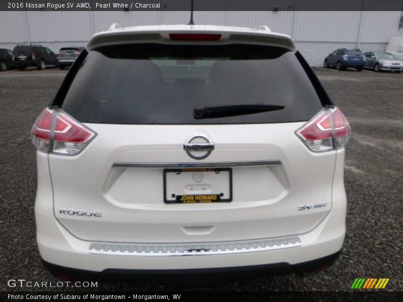 Pearl White / Charcoal 2016 Nissan Rogue SV AWD