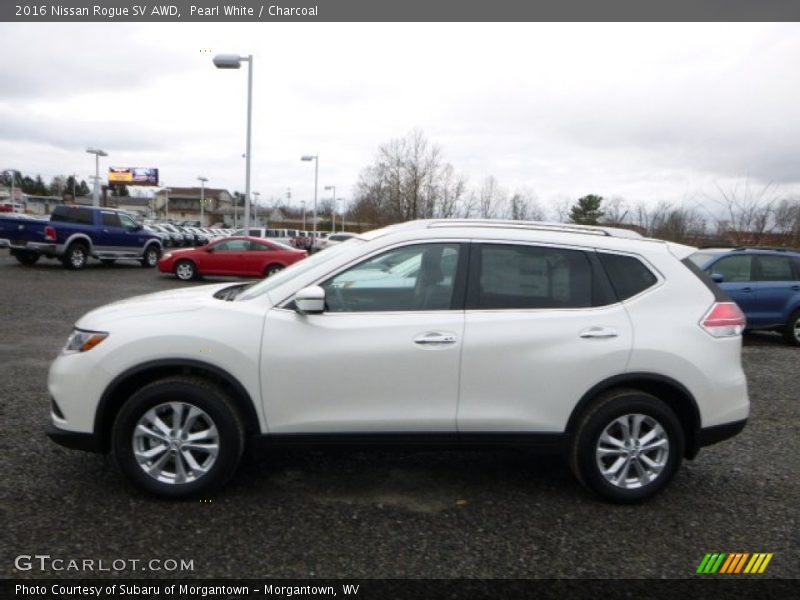 Pearl White / Charcoal 2016 Nissan Rogue SV AWD