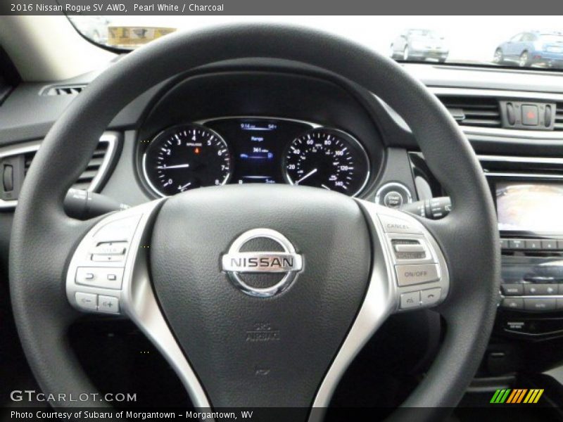 Pearl White / Charcoal 2016 Nissan Rogue SV AWD