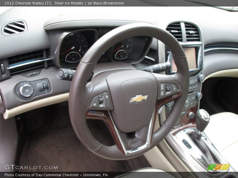 Silver Ice Metallic / Jet Black/Brownstone 2013 Chevrolet Malibu LTZ