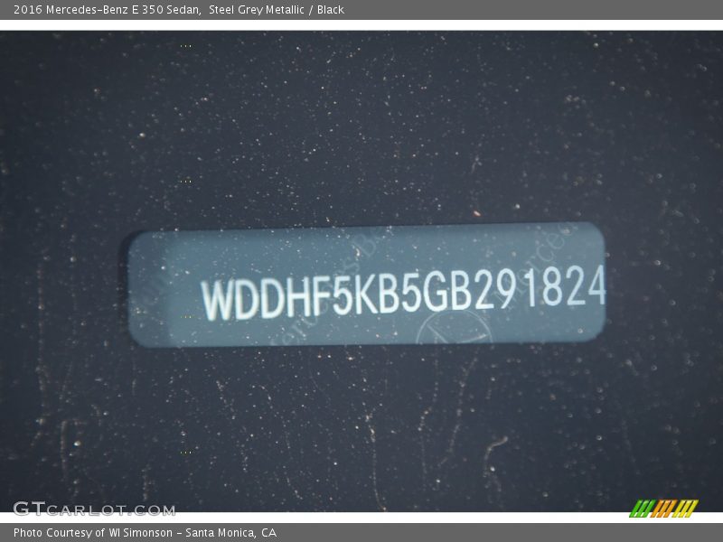 Steel Grey Metallic / Black 2016 Mercedes-Benz E 350 Sedan