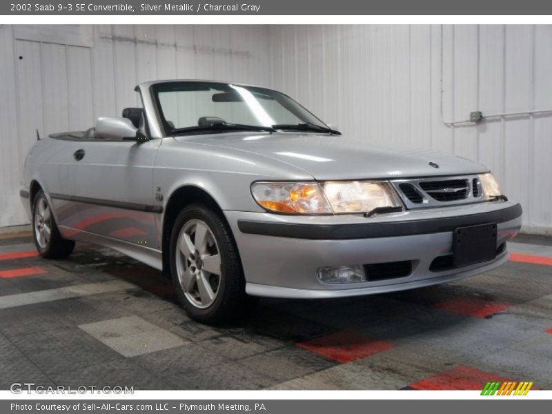 Silver Metallic / Charcoal Gray 2002 Saab 9-3 SE Convertible