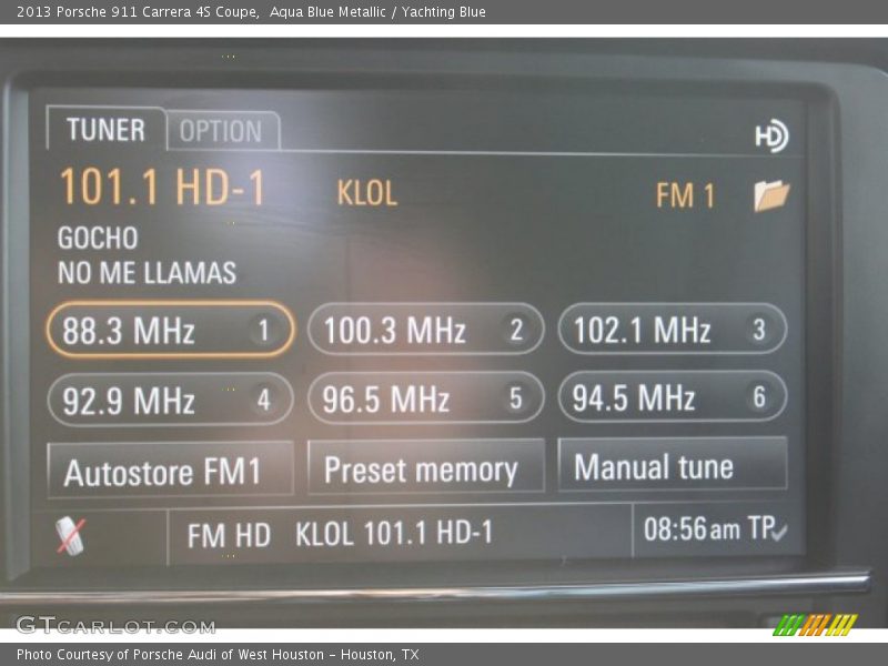 Aqua Blue Metallic / Yachting Blue 2013 Porsche 911 Carrera 4S Coupe