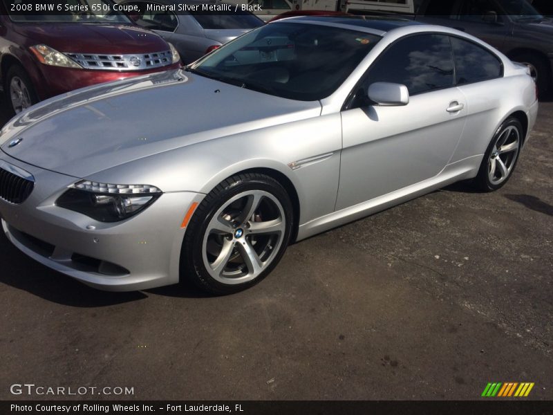 Mineral Silver Metallic / Black 2008 BMW 6 Series 650i Coupe