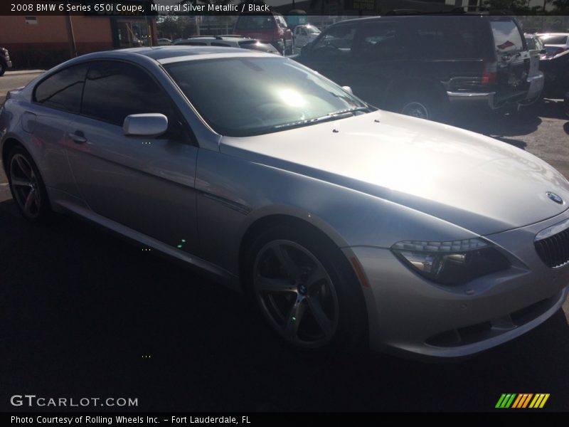 Mineral Silver Metallic / Black 2008 BMW 6 Series 650i Coupe
