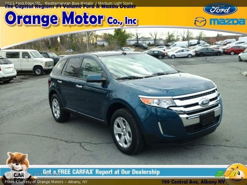 Mediterranean Blue Metallic / Medium Light Stone 2011 Ford Edge SEL