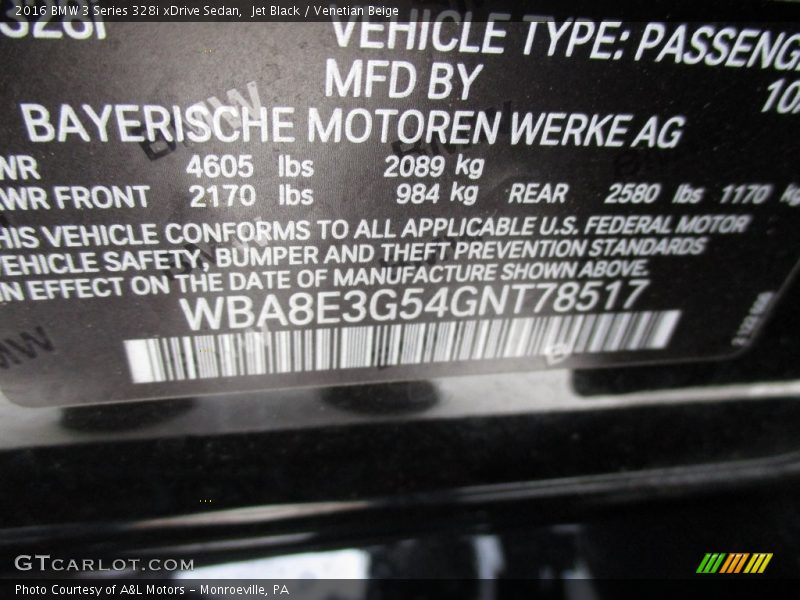 Jet Black / Venetian Beige 2016 BMW 3 Series 328i xDrive Sedan