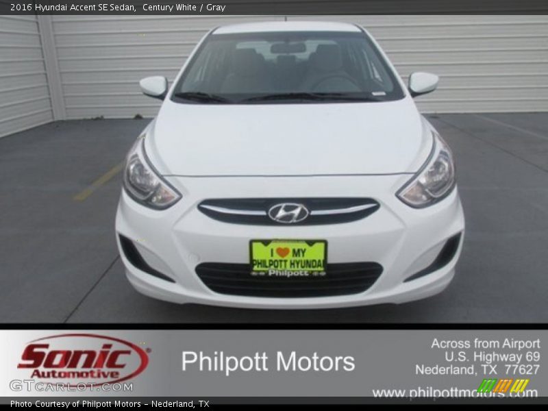Century White / Gray 2016 Hyundai Accent SE Sedan