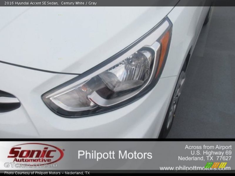 Century White / Gray 2016 Hyundai Accent SE Sedan