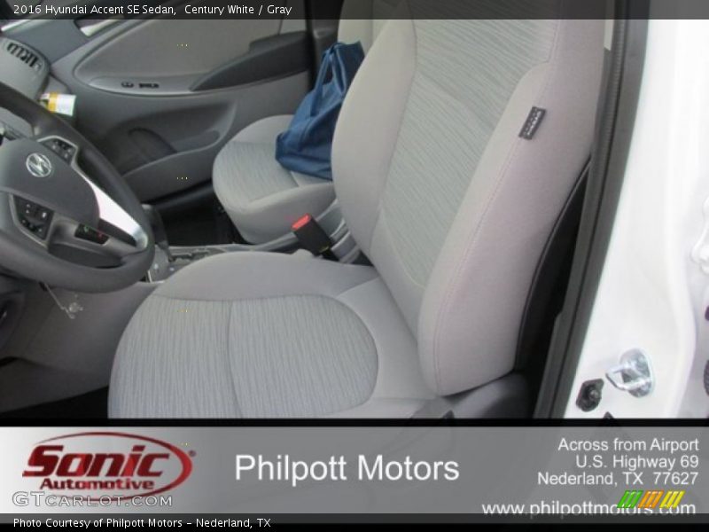 Century White / Gray 2016 Hyundai Accent SE Sedan