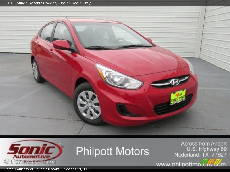 Boston Red / Gray 2016 Hyundai Accent SE Sedan