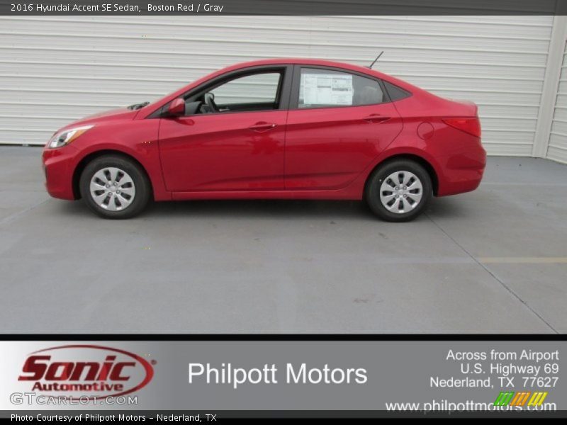 Boston Red / Gray 2016 Hyundai Accent SE Sedan