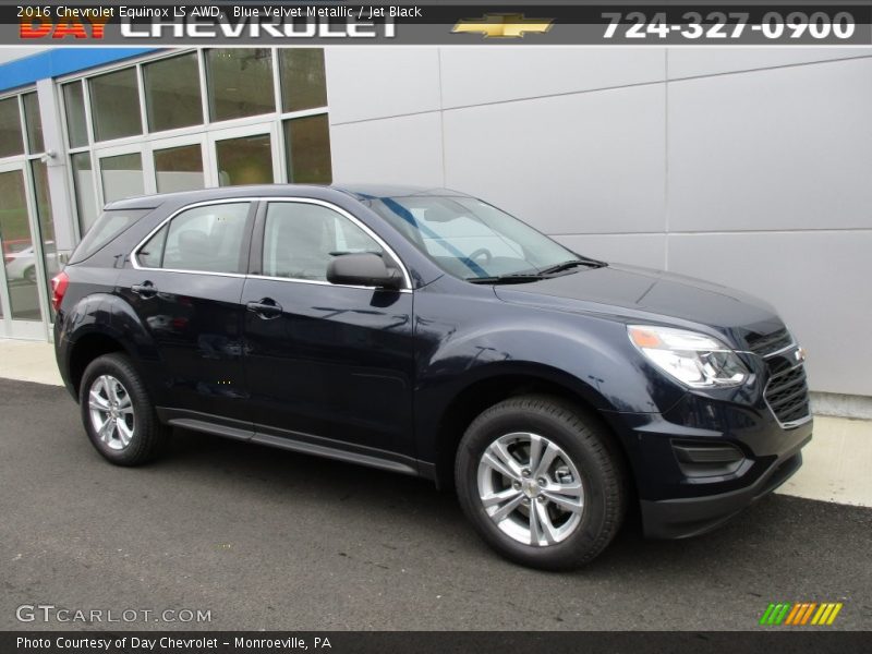 Blue Velvet Metallic / Jet Black 2016 Chevrolet Equinox LS AWD