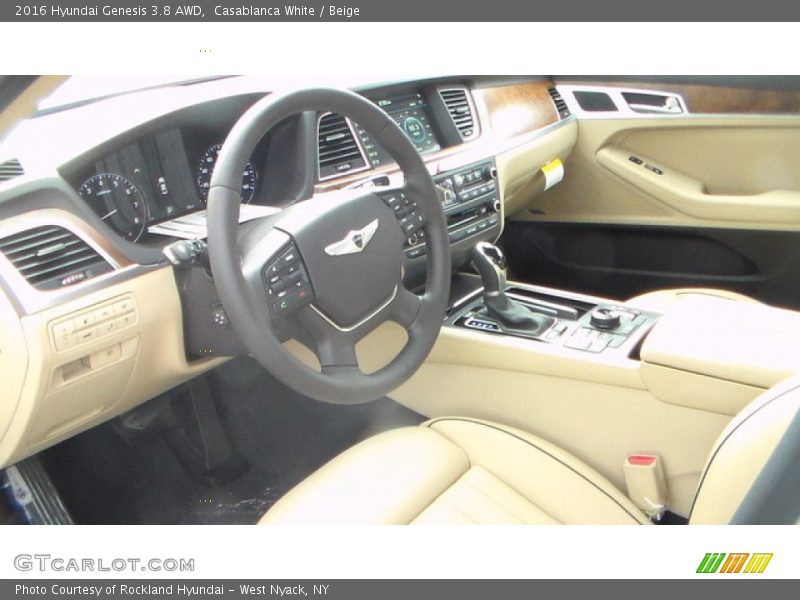 Casablanca White / Beige 2016 Hyundai Genesis 3.8 AWD