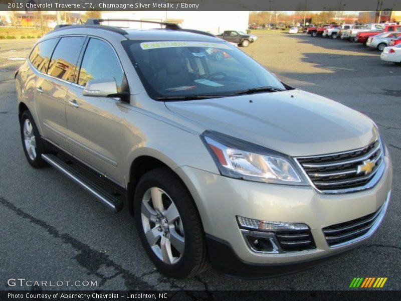 Champagne Silver Metallic / Ebony 2015 Chevrolet Traverse LTZ