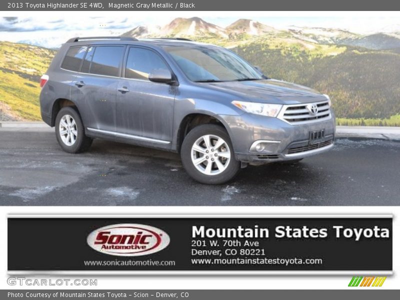 Magnetic Gray Metallic / Black 2013 Toyota Highlander SE 4WD