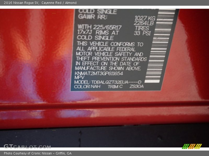Cayenne Red / Almond 2016 Nissan Rogue SV