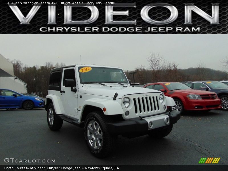 Bright White / Black/Dark Saddle 2014 Jeep Wrangler Sahara 4x4
