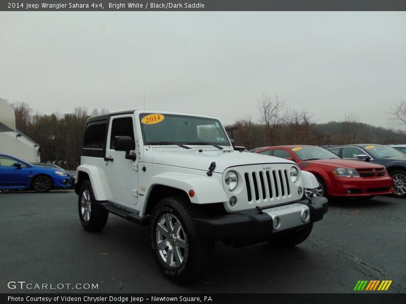 Bright White / Black/Dark Saddle 2014 Jeep Wrangler Sahara 4x4