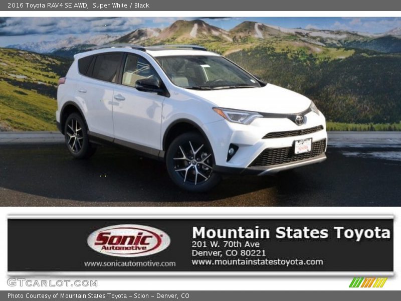 Super White / Black 2016 Toyota RAV4 SE AWD