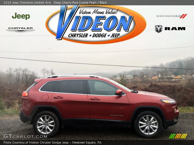 Deep Cherry Red Crystal Pearl / Black 2016 Jeep Cherokee Limited 4x4