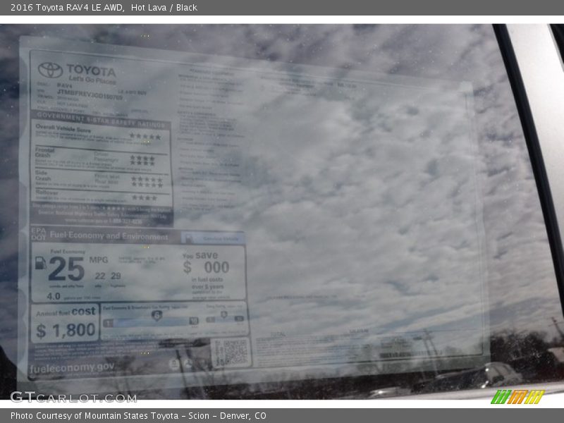 Hot Lava / Black 2016 Toyota RAV4 LE AWD