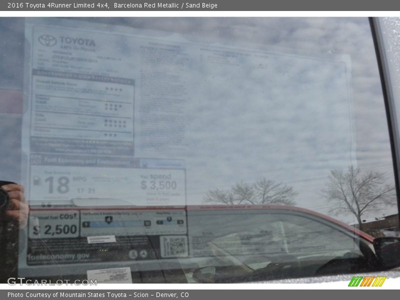 Barcelona Red Metallic / Sand Beige 2016 Toyota 4Runner Limited 4x4