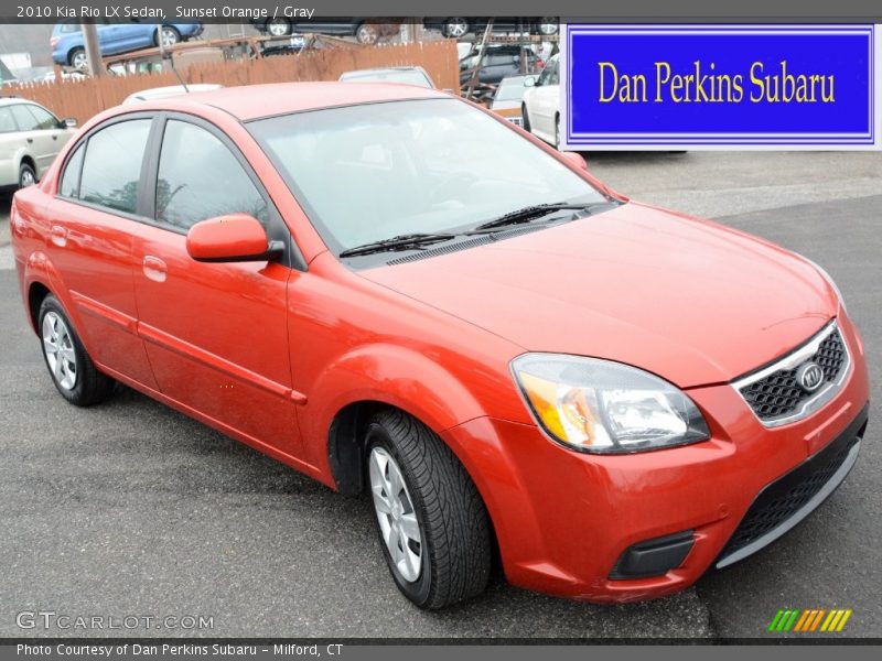 Sunset Orange / Gray 2010 Kia Rio LX Sedan