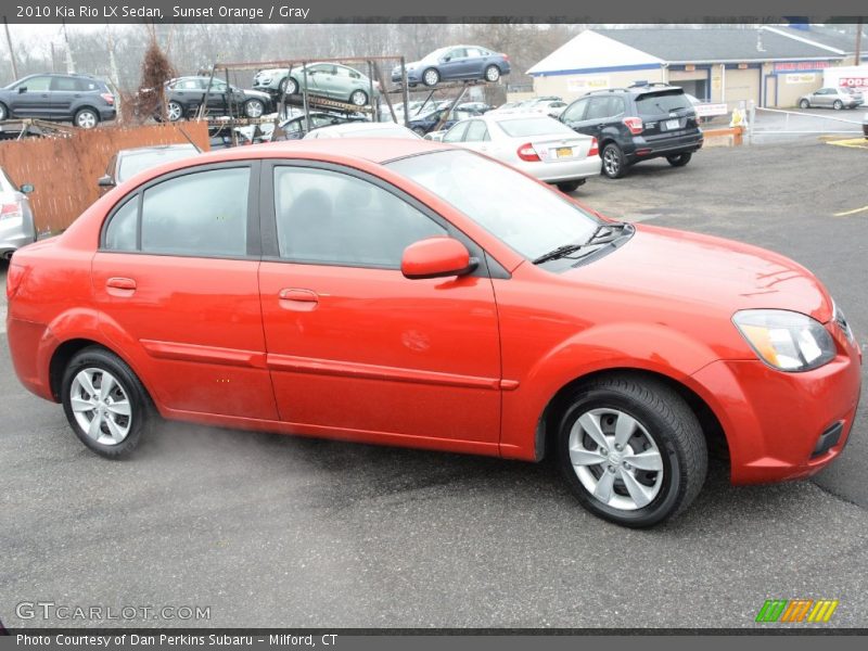 Sunset Orange / Gray 2010 Kia Rio LX Sedan