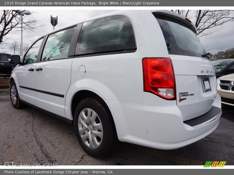 Bright White / Black/Light Graystone 2016 Dodge Grand Caravan American Value Package