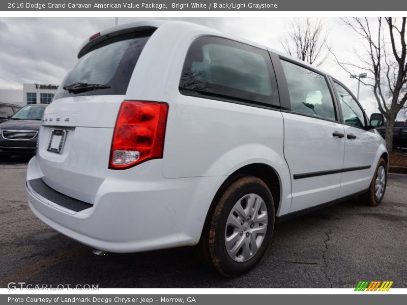 Bright White / Black/Light Graystone 2016 Dodge Grand Caravan American Value Package