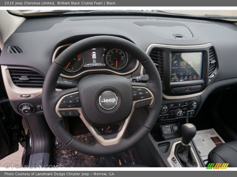 Brilliant Black Crystal Pearl / Black 2016 Jeep Cherokee Limited