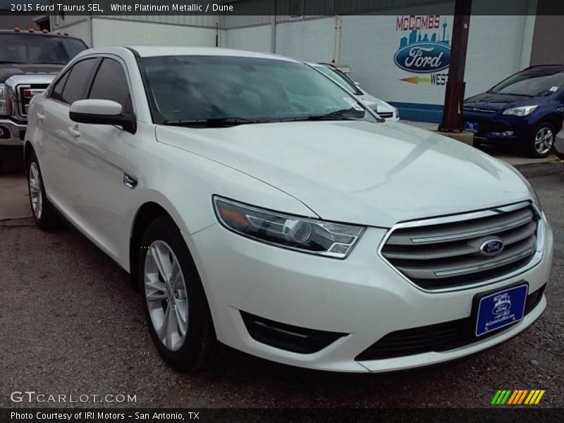 White Platinum Metallic / Dune 2015 Ford Taurus SEL