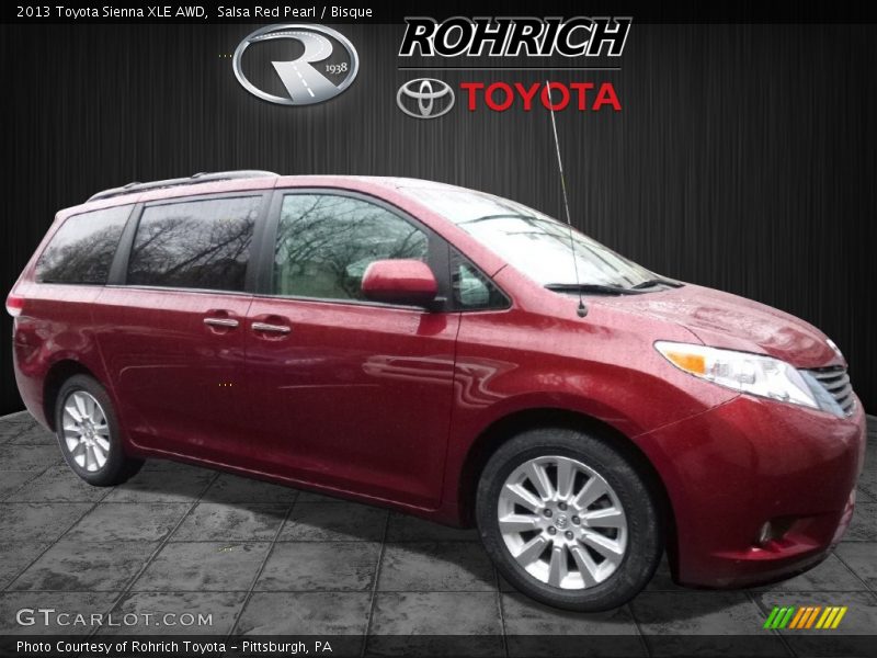 Salsa Red Pearl / Bisque 2013 Toyota Sienna XLE AWD