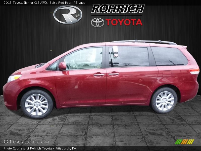 Salsa Red Pearl / Bisque 2013 Toyota Sienna XLE AWD