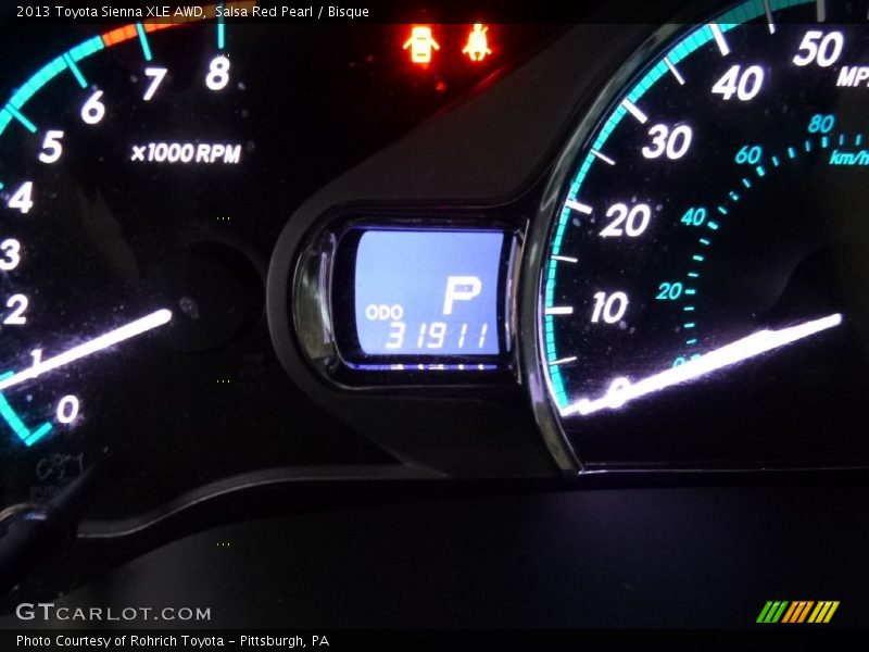 Salsa Red Pearl / Bisque 2013 Toyota Sienna XLE AWD