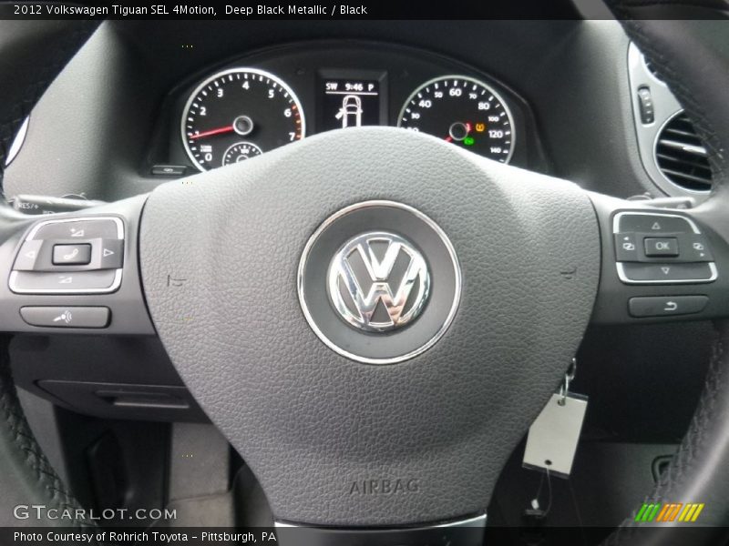 Deep Black Metallic / Black 2012 Volkswagen Tiguan SEL 4Motion