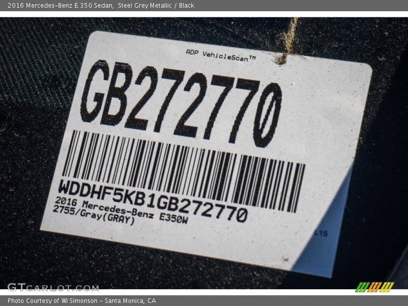 Steel Grey Metallic / Black 2016 Mercedes-Benz E 350 Sedan