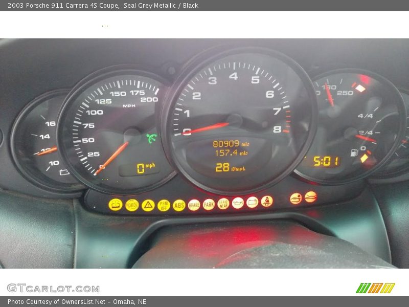 Seal Grey Metallic / Black 2003 Porsche 911 Carrera 4S Coupe