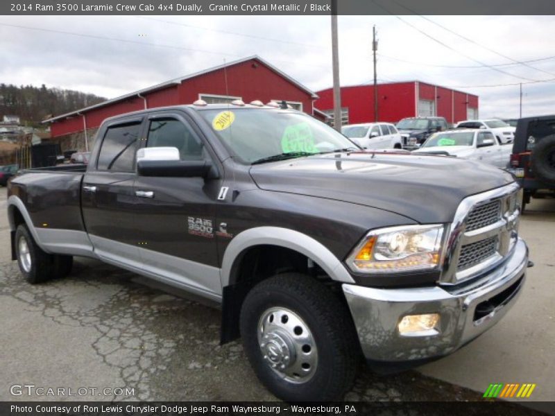 Granite Crystal Metallic / Black 2014 Ram 3500 Laramie Crew Cab 4x4 Dually