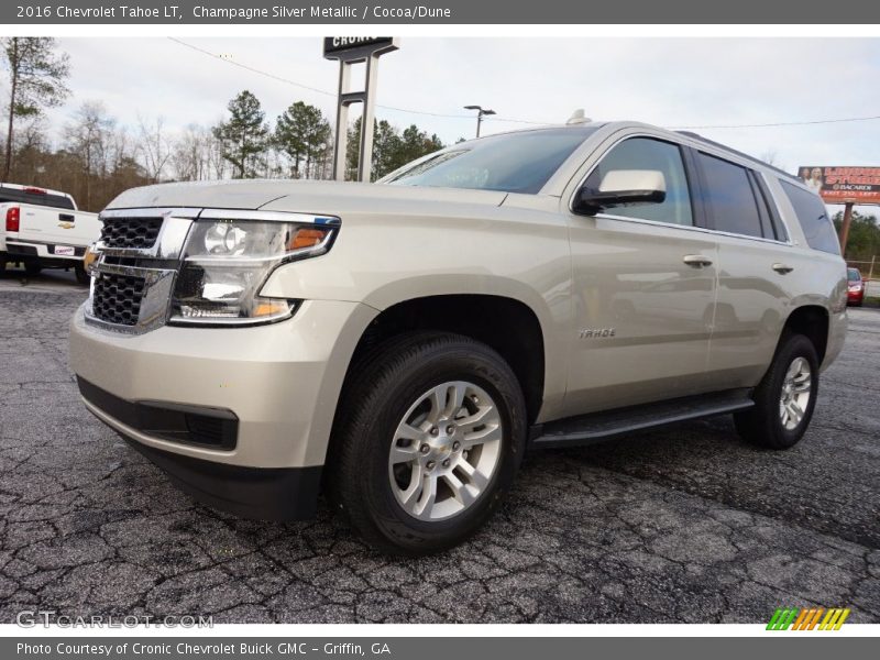 Champagne Silver Metallic / Cocoa/Dune 2016 Chevrolet Tahoe LT