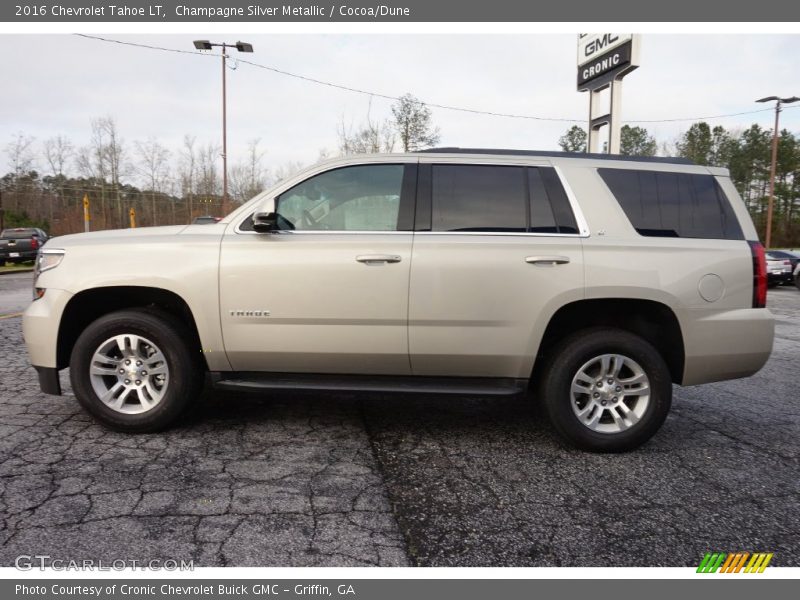Champagne Silver Metallic / Cocoa/Dune 2016 Chevrolet Tahoe LT