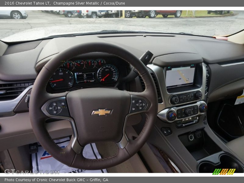 Champagne Silver Metallic / Cocoa/Dune 2016 Chevrolet Tahoe LT