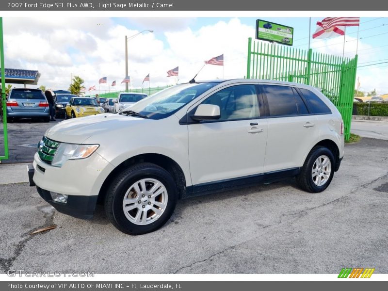 Light Sage Metallic / Camel 2007 Ford Edge SEL Plus AWD